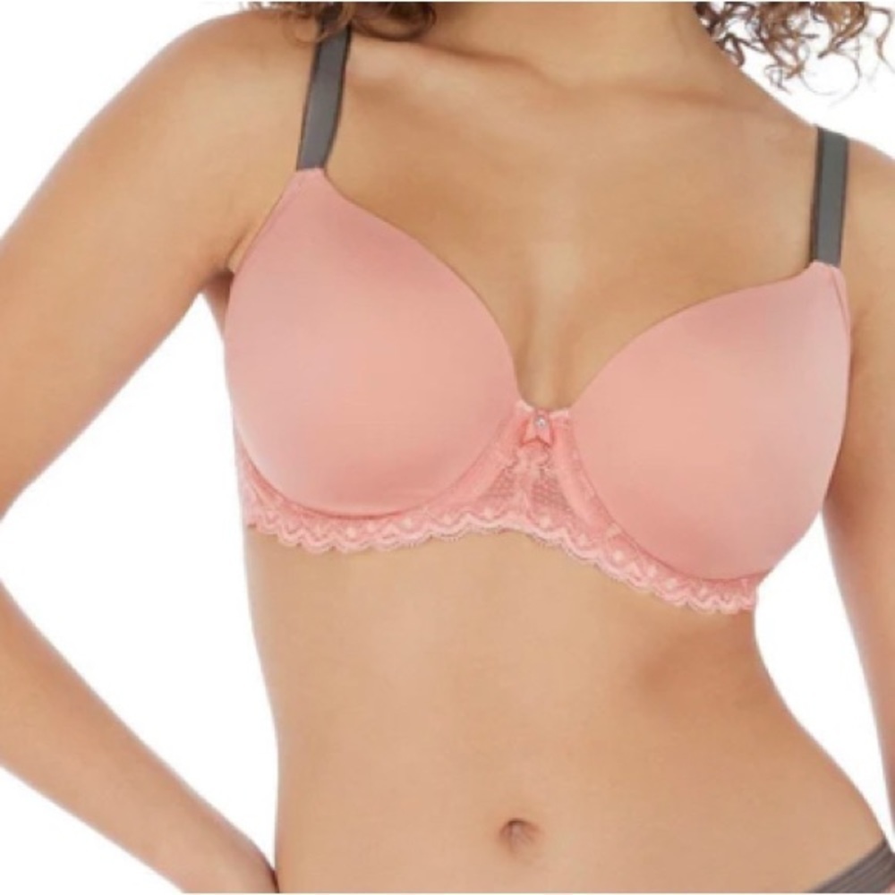 FREYA  Sz 30DD Offbeat Plunge T-shirt Adjustable Strap Hook Eye Closure Bra